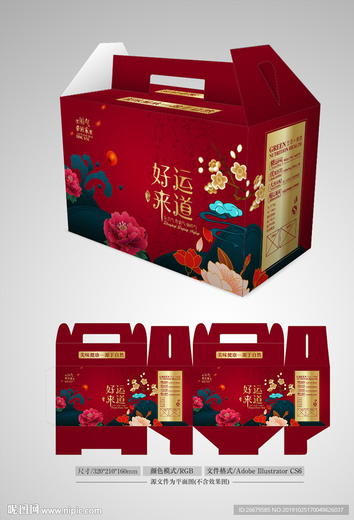 新年礼盒包装设计 平面图