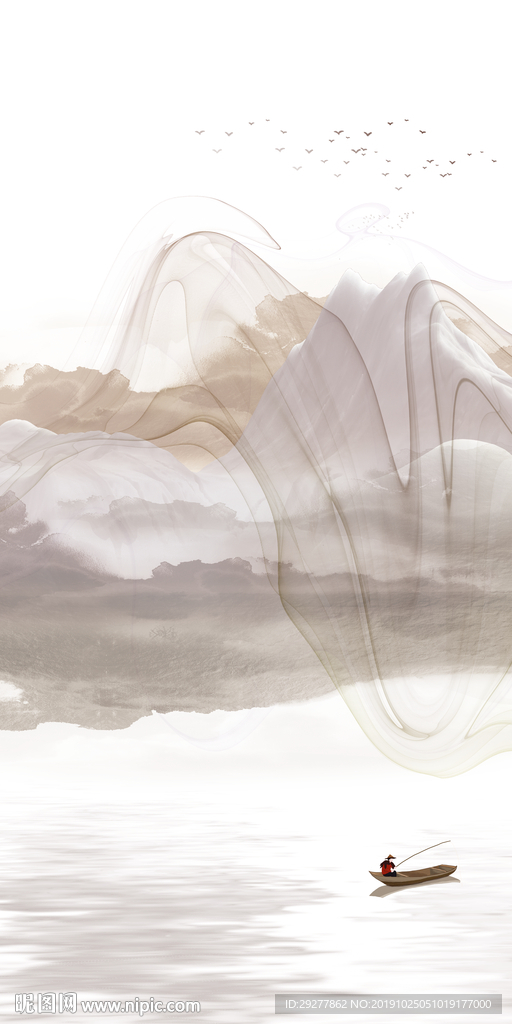 中国风新中式玄关画 TIF分层