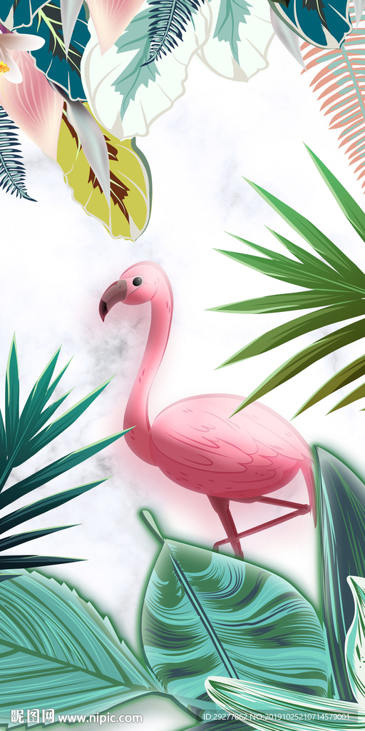 手绘现代玄关画 TIF分层