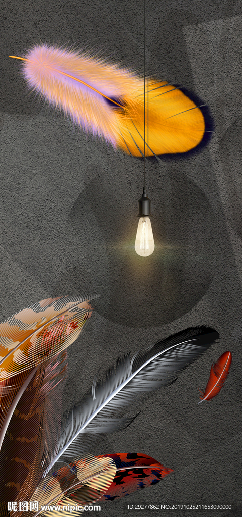 酒店现代玄关画 TIF分层