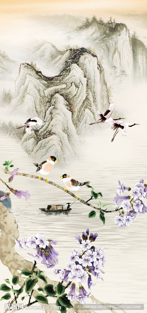 新品玄关极品山水 tif分层