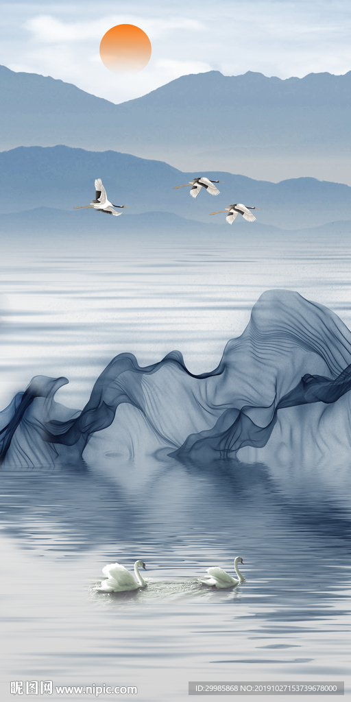 奢华玄关极品山水 tif分层