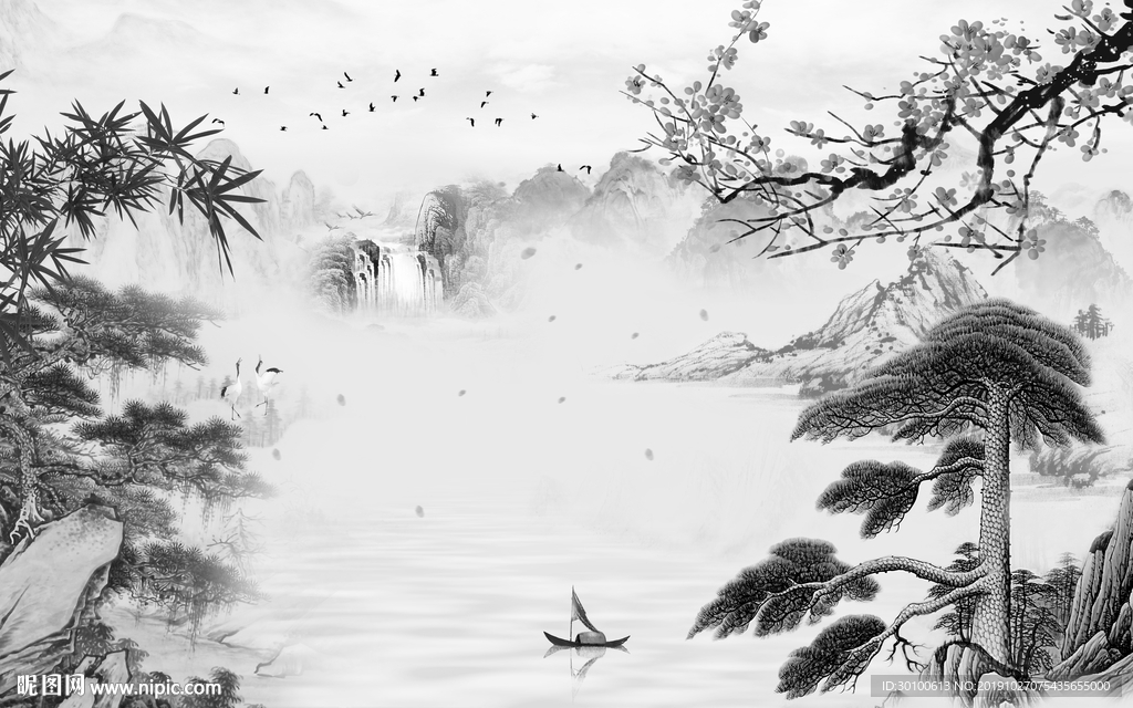 现代中式新山水画 TIF分层