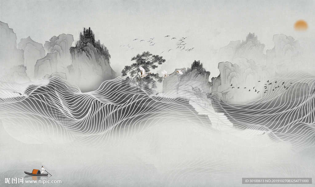 大气中式新山水画 TIF分层