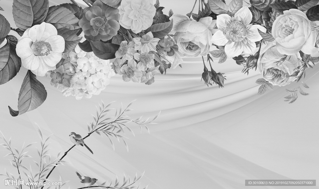 高档 新款背景墙画 TIF分层