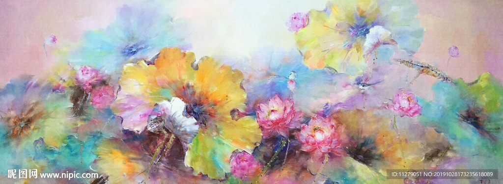 抽象花卉油画