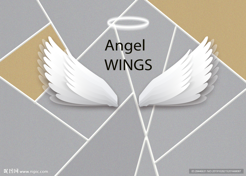 北欧大理石翅膀背景墙