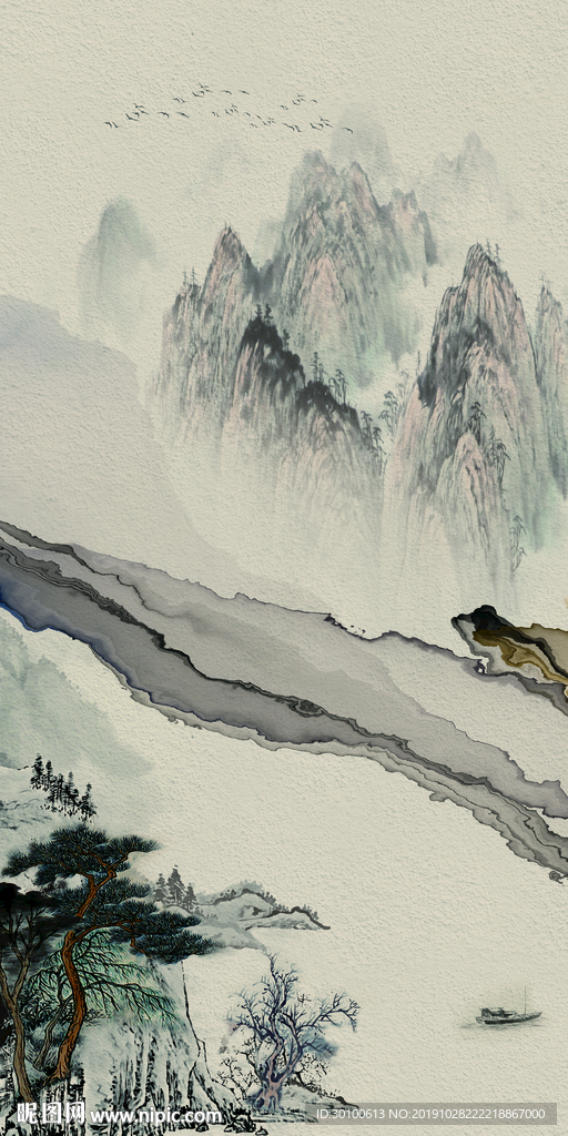 意境极品山水玄关 TIF分层