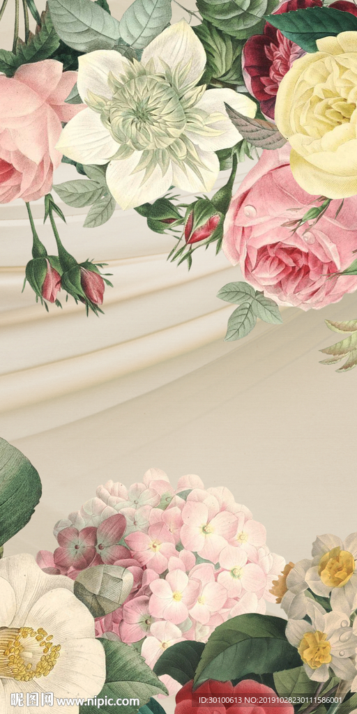 简欧花纹新玄关画 TIF分层