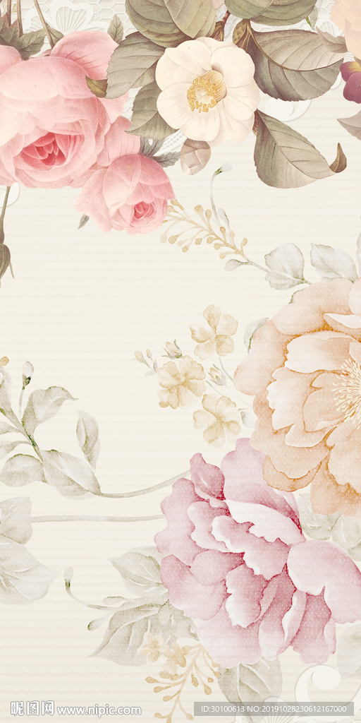 欧式花纹玄关画 TIF分层