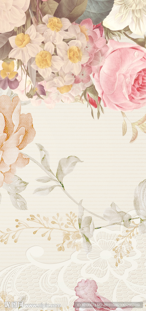 花纹简欧新玄关画 TIF分层