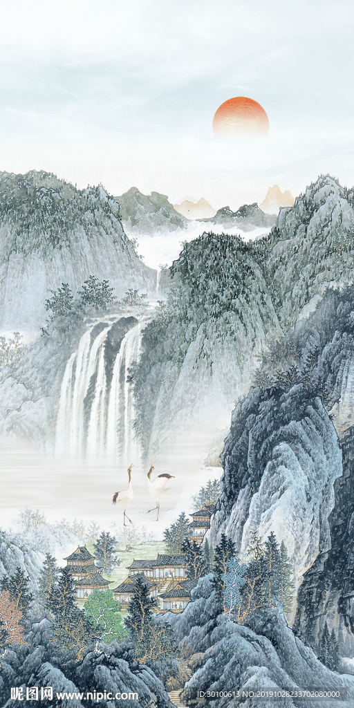 新款极品山水玄关 TIF分层