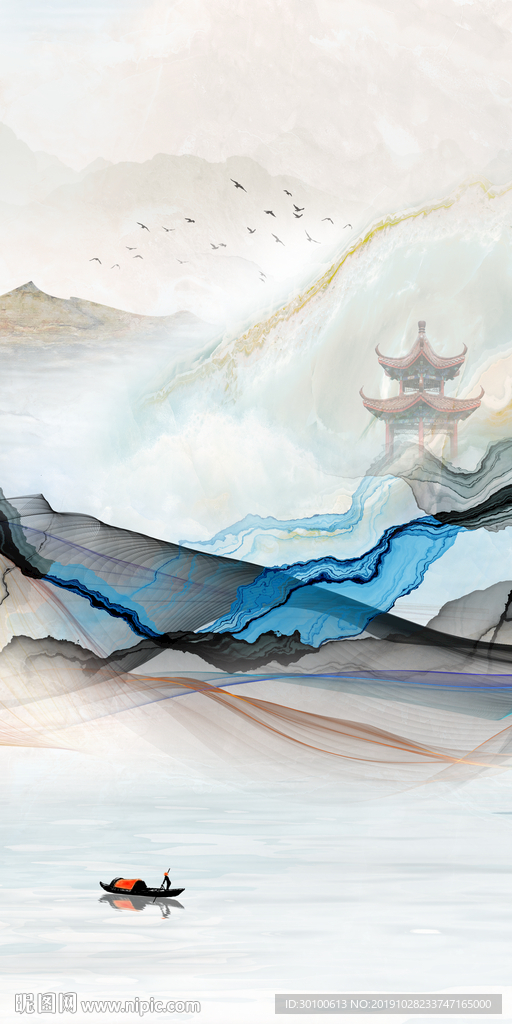 线条玄关画 TIF分层