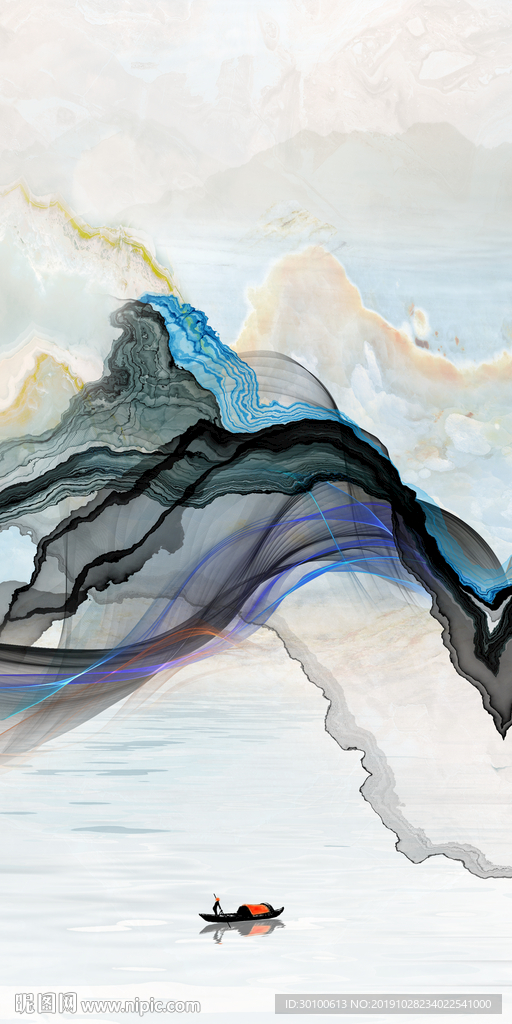 高清线条玄关画 TIF分层