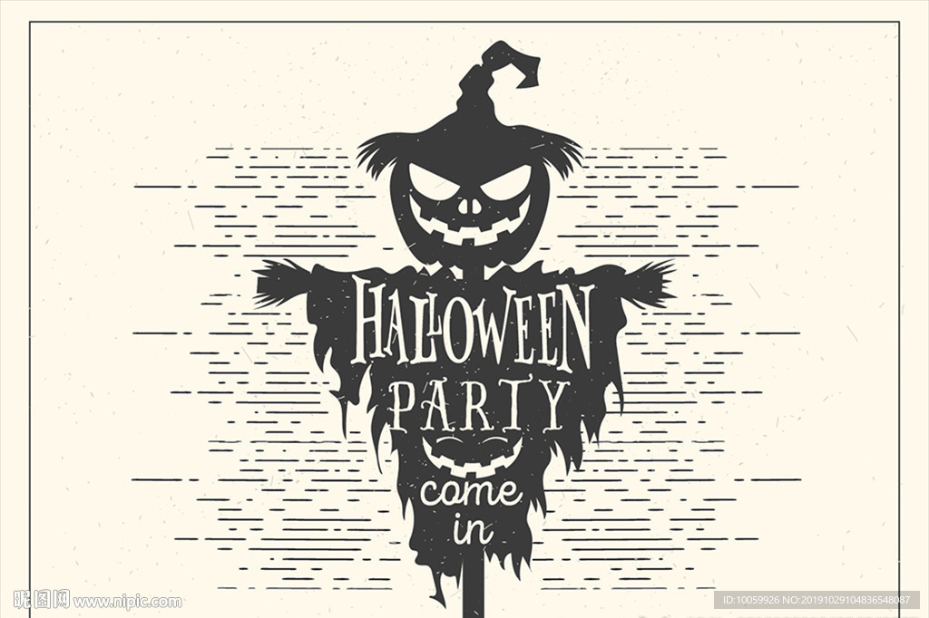 万圣节搞怪稻草人