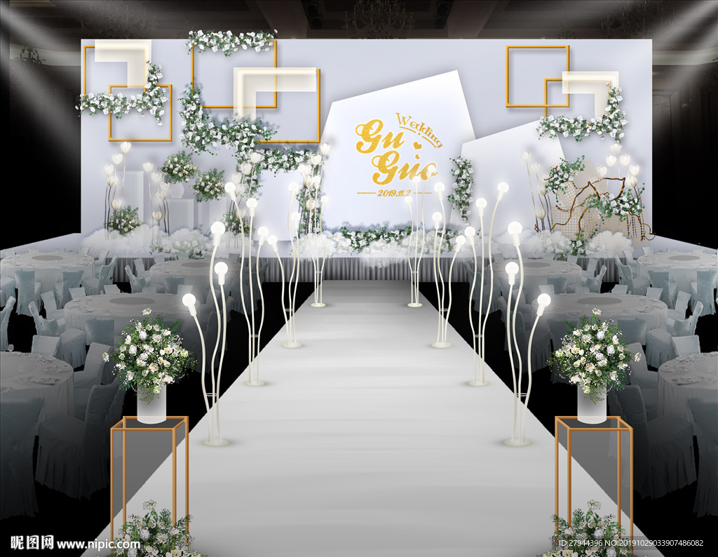 白色系婚礼仪式区