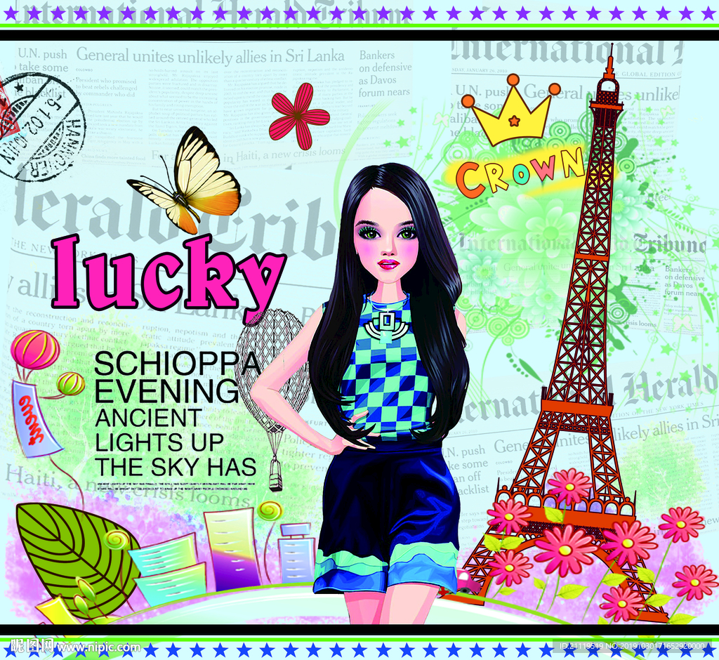 欧美复古风格高清分层素材