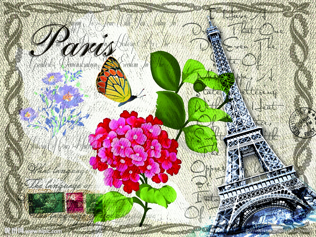 欧美复古风格设计高清分层素材