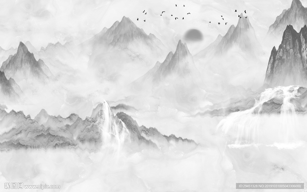 高档 大气山水画 TIF分层