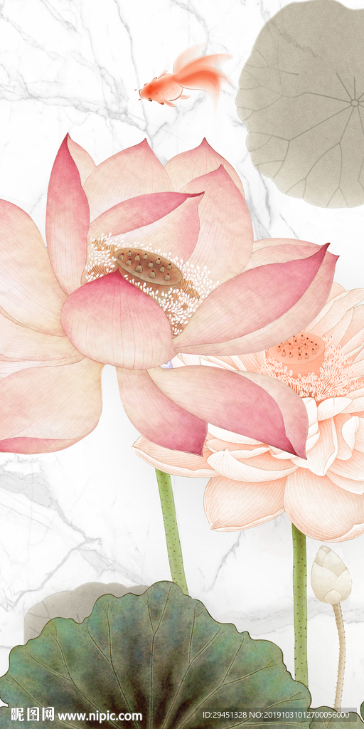 荷花新风景画 TIF分层