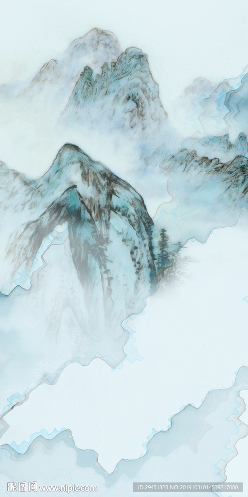 中式 新风景山水画 TIF分层