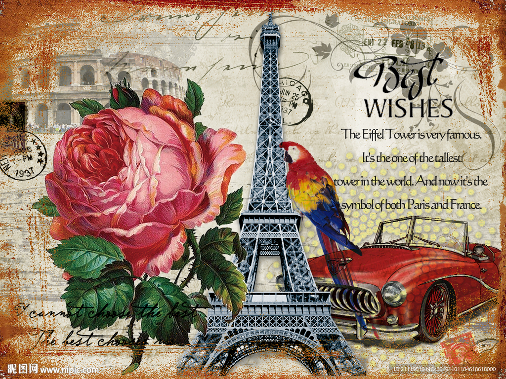 欧美复古风格高清分层高清素材