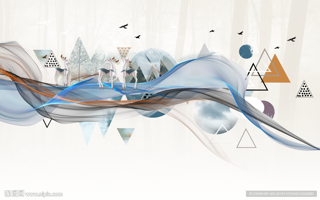 高档新款装饰画 TIF分层