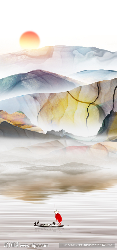 奢华新款玄关山水 TIF分层