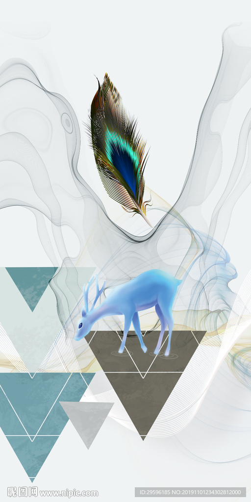 几何奢华新玄关画 TIF分层