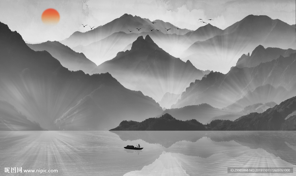 意境中式山水 tif分层