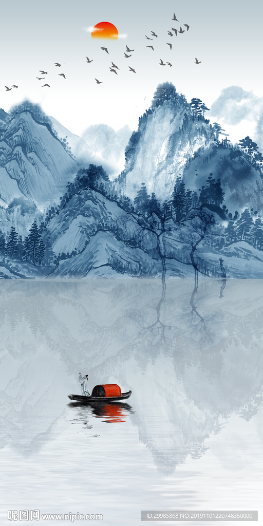 高清 玄关风景山水 tif分层