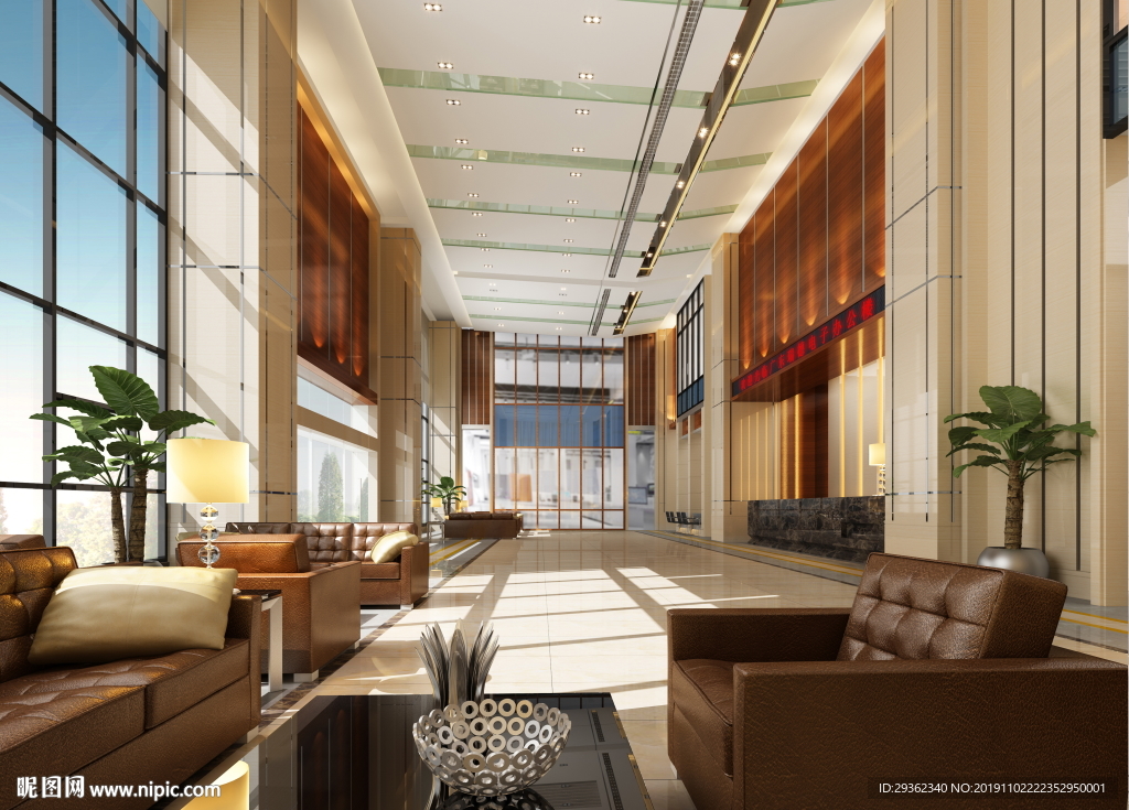 办公大堂接待设计效果图