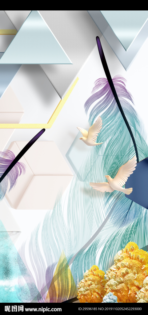 欧式奢华新玄关画 TIF分层