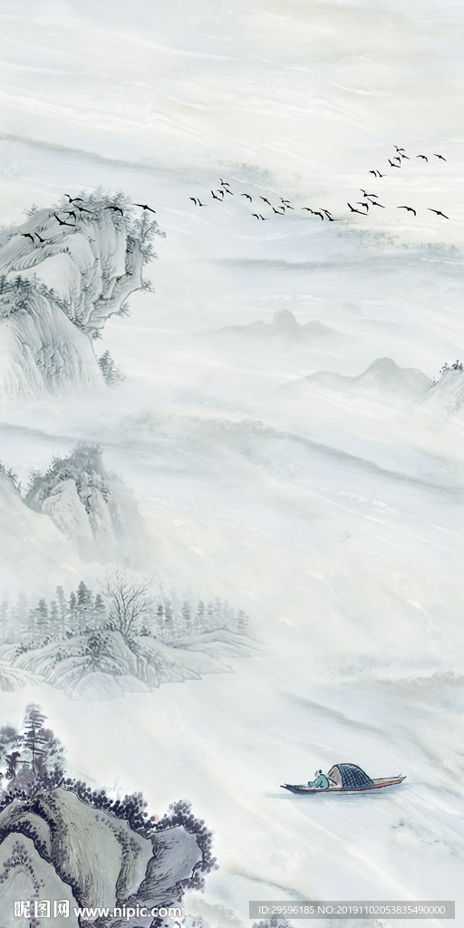 中式新款玄关山水 TIF分层