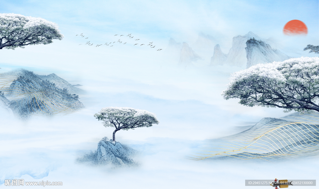 高档 奢华意境山水 TIF分层