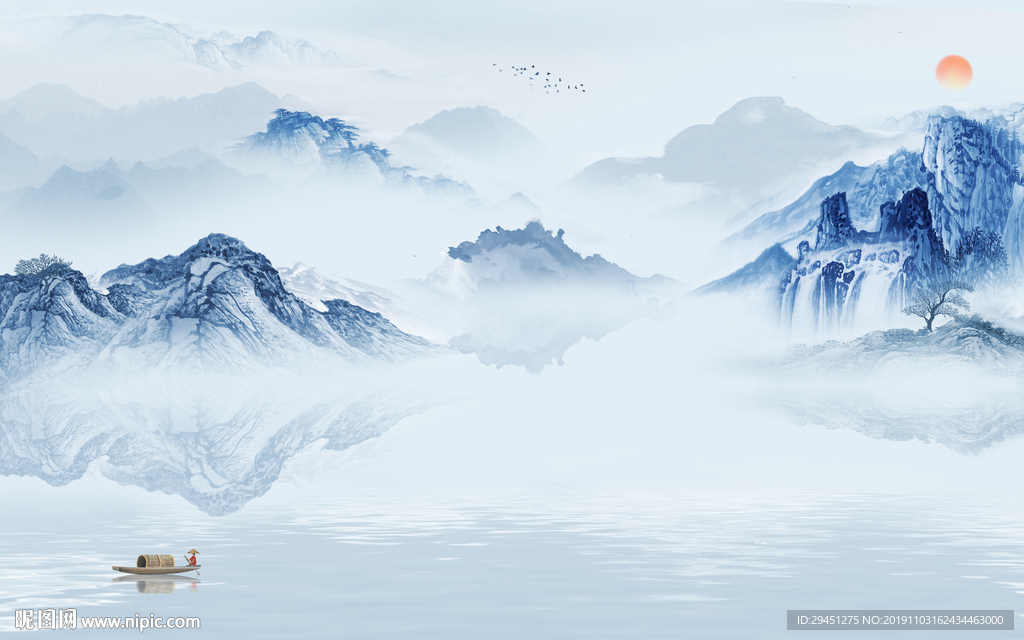 新中式奢华意境山水 TIF分层