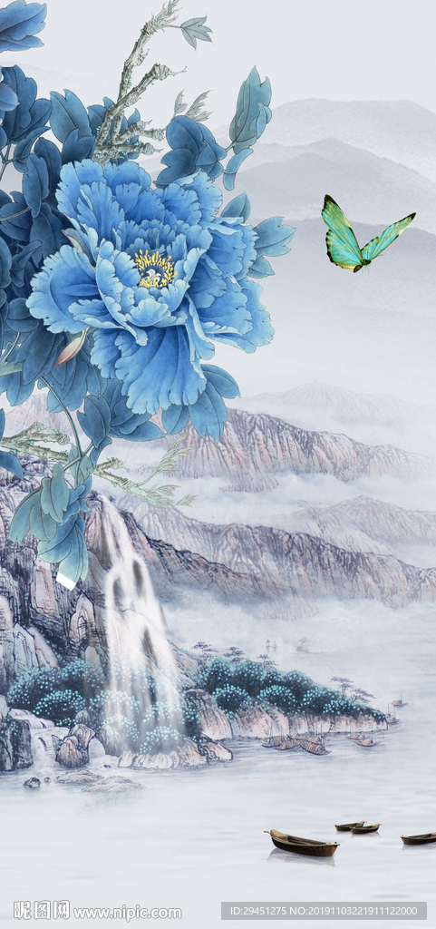 精美玄关新山水画 TIF分层