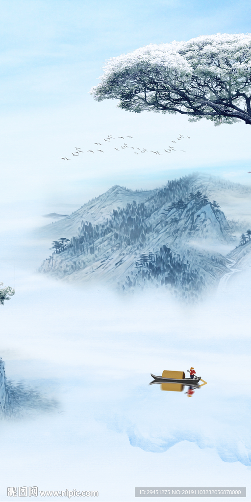 中式玄关新山水画 TIF分层