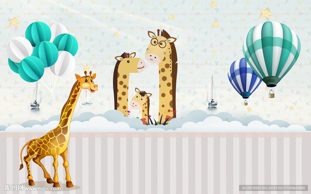 儿童房北欧新装饰画 TIF分层