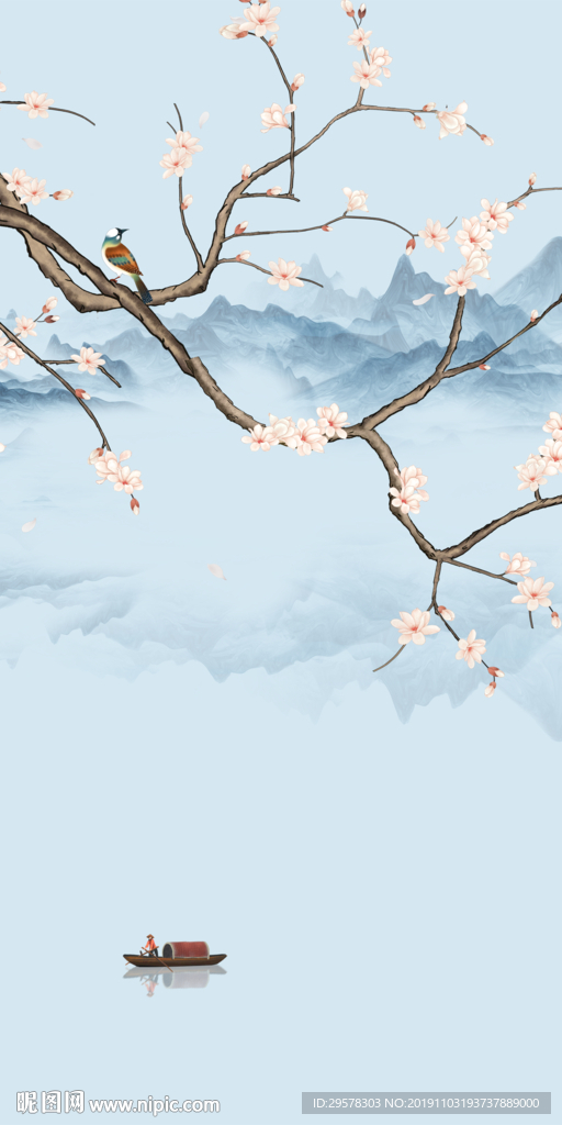 高档 山水中式玄关 TIF分层