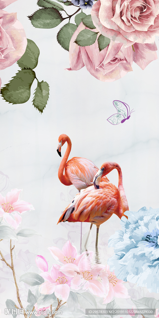 花纹简欧式玄关画 TIF分层