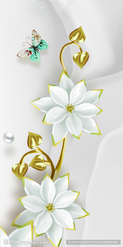 手绘 简欧式玄关画 TIF分层