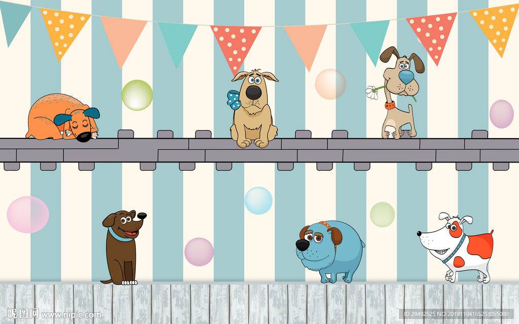 卡通狗背景墙