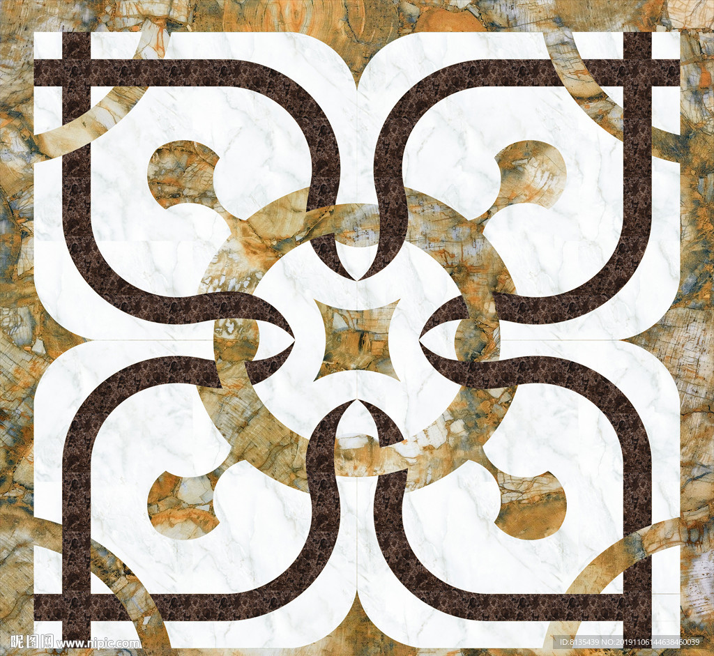 新中式水刀大理石水刀拼花