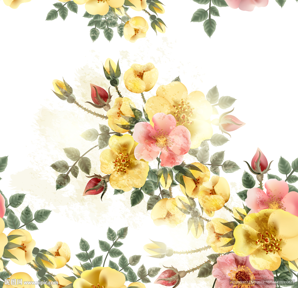 数码印花 大牌  复古小花