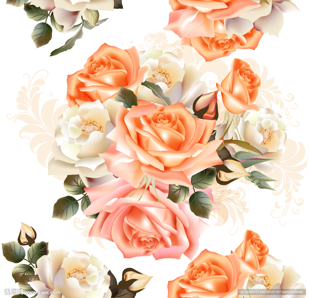 数码印花 大牌 复古小花