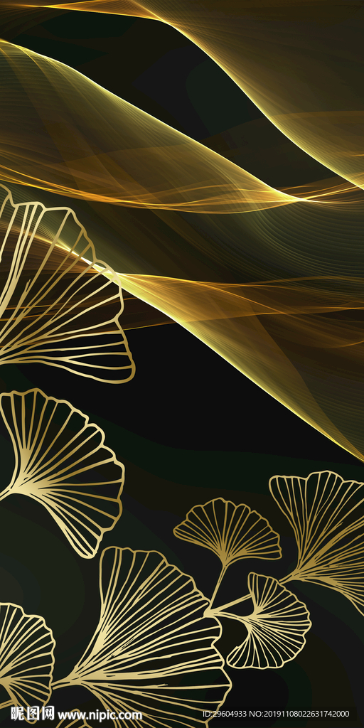 线条玄关画 TIF分层 装饰画