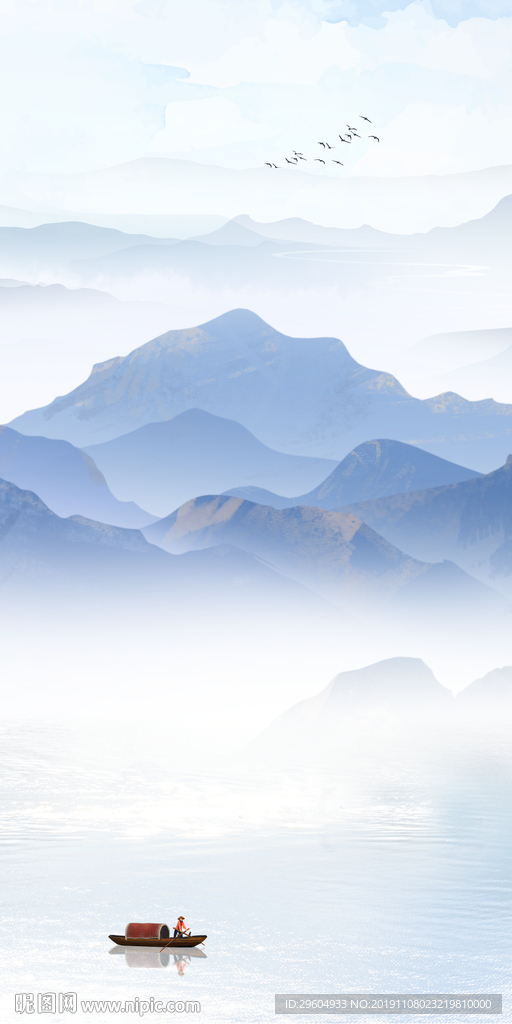 新品中国风山水画 TIF分层