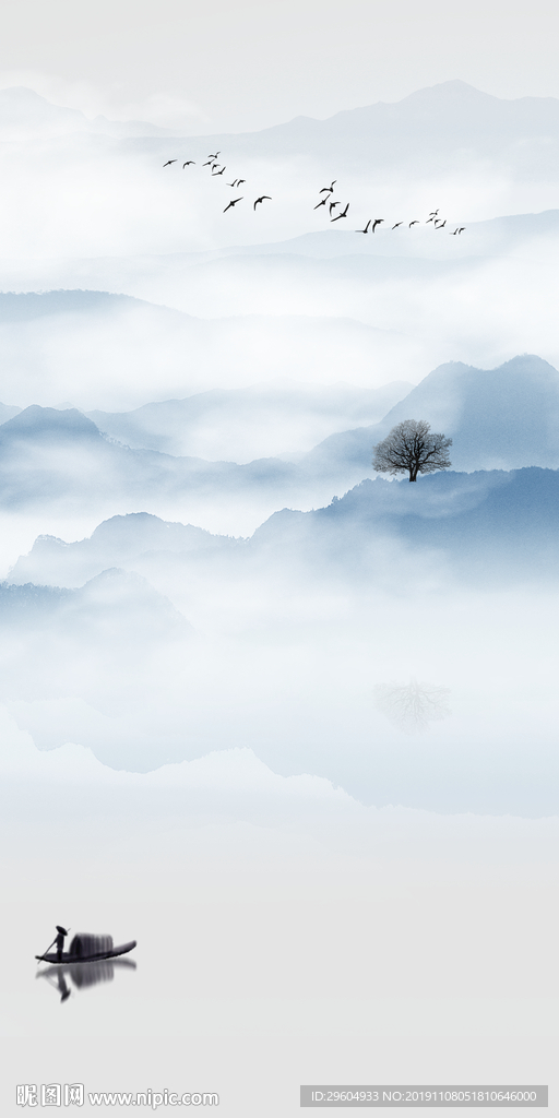 高清玄关山水新画 TIF分层