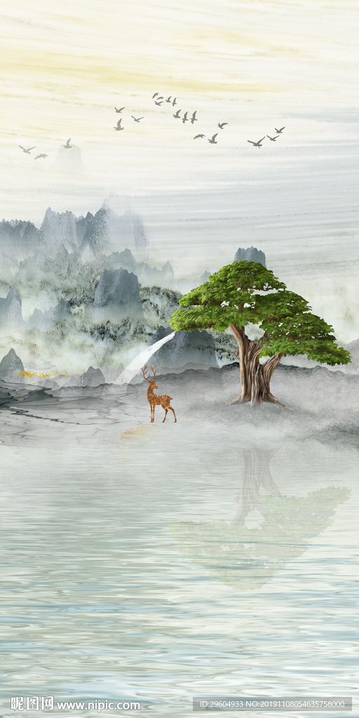 绿树玄关山水新画 TIF分层